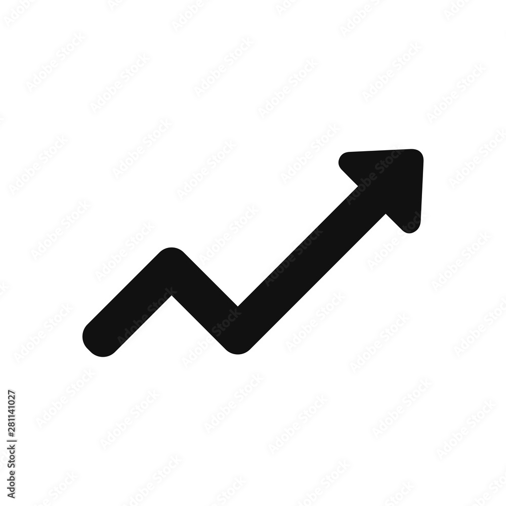 Aufkleber rising arrow vector icon in modern design style for web site and mobile app
