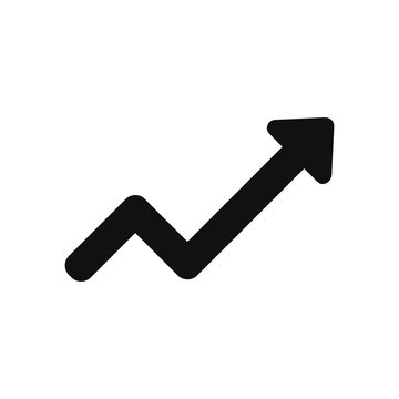 Rising arrow vector icon in modern design style for web site and mobile app