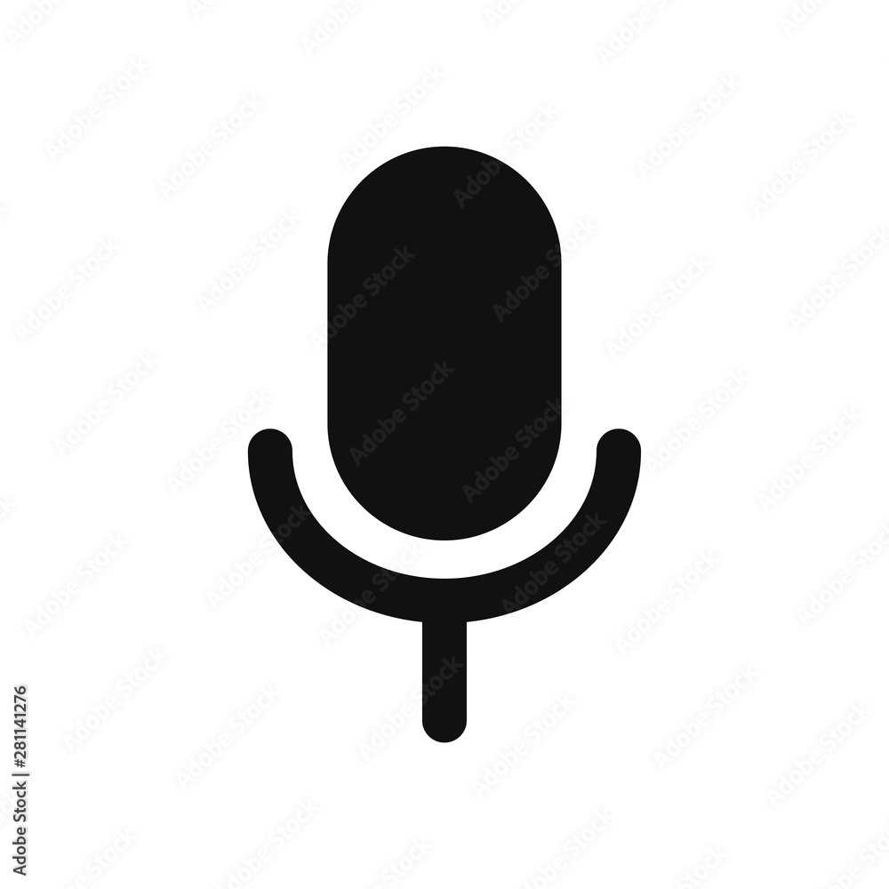 Aufkleber microphone vector icon in modern design style for web site and mobile app