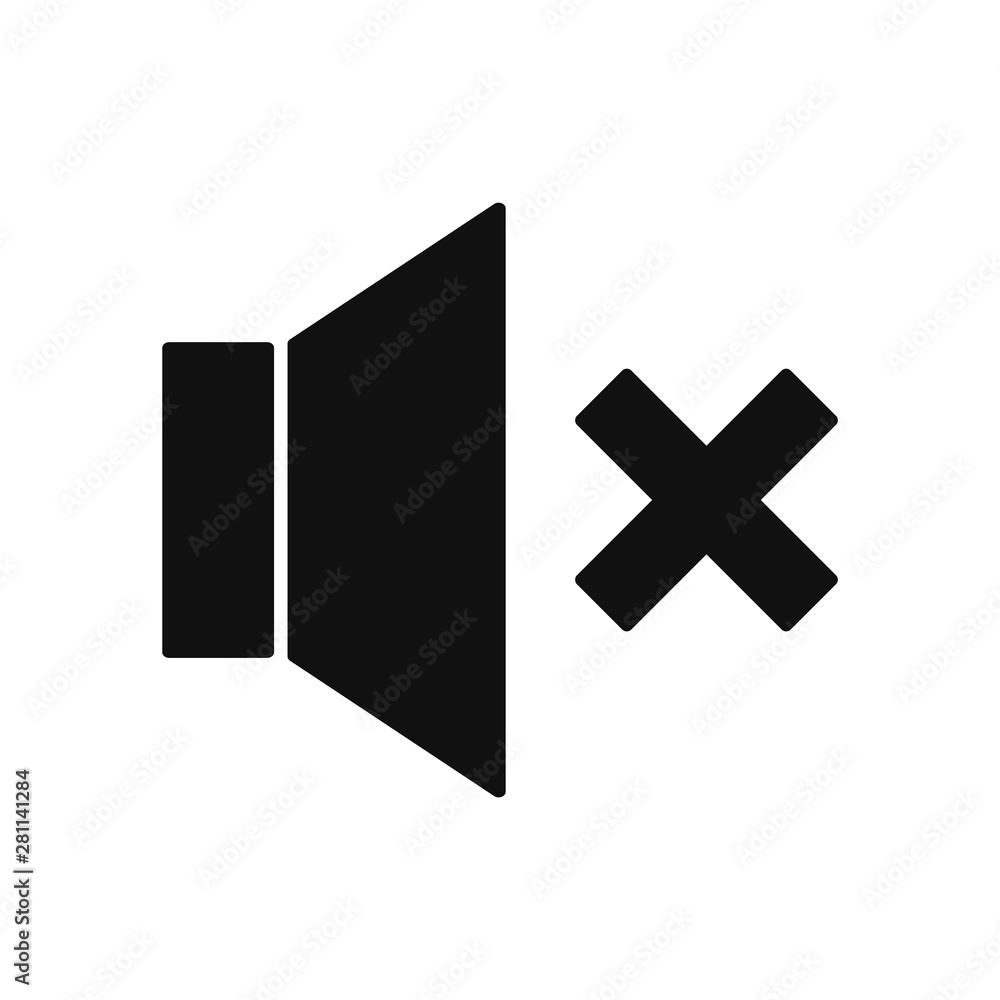 Aufkleber speaker mute vector icon in modern design style for web site and mobile app
