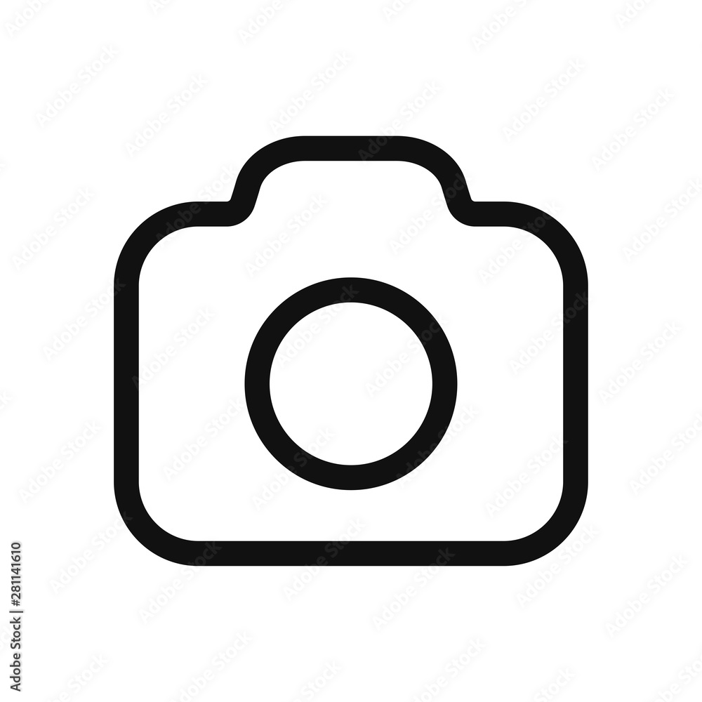Poster photo camera vector icon in modern design style for web site and mobile app