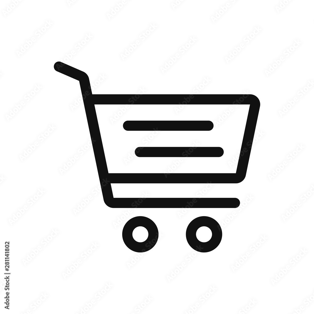 Poster shopping cart vector icon in modern design style for web site and mobile app