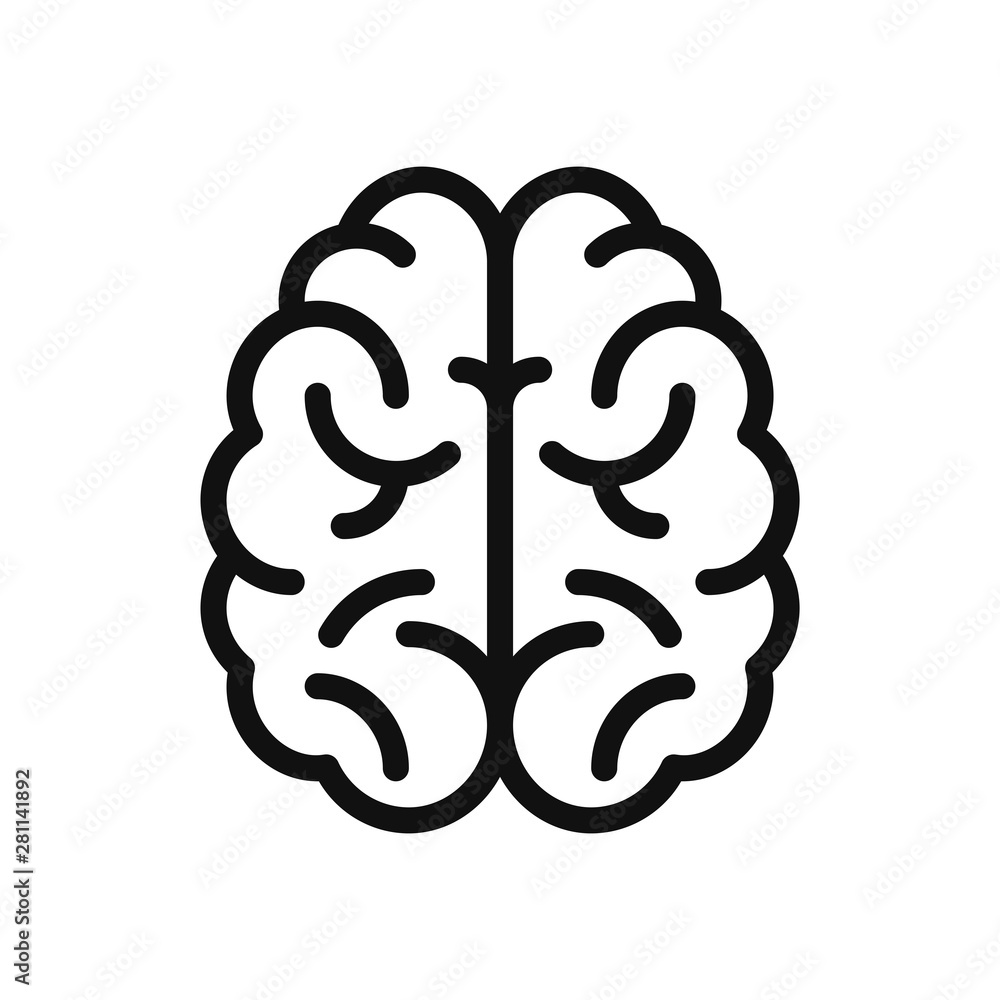 Poster brain icon vector. simple brain sign in modern design style for web site and mobile app. eps10