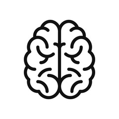 Brain icon vector. Simple brain sign in modern design style for web site and mobile app. EPS10