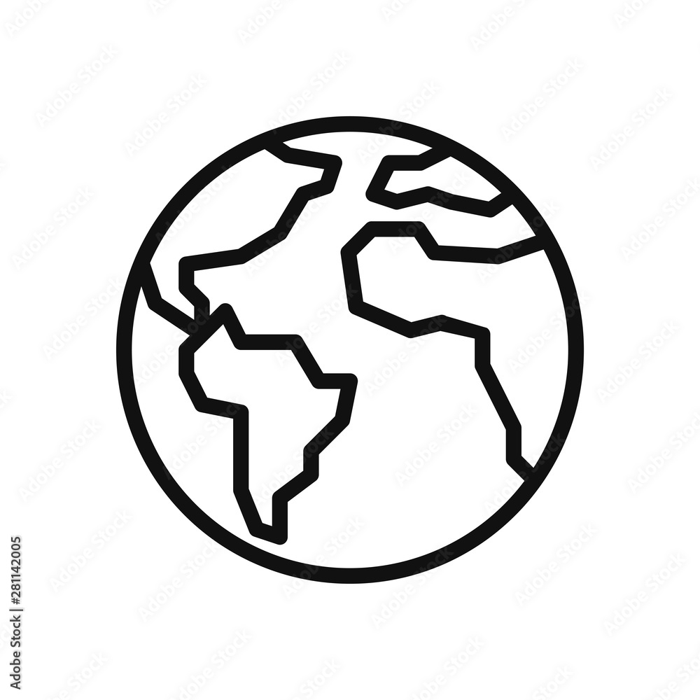 Poster earth planet icon vector. simple earth planet sign in modern design style for web site and mobile ap