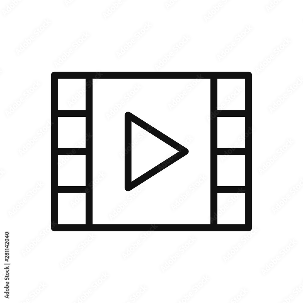 Aufkleber video player icon vector. simple video player sign in modern design style for web site and mobile ap