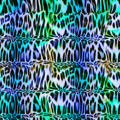 Wildcatfur seamless pattern. Watercolor background. Hand painted illustration