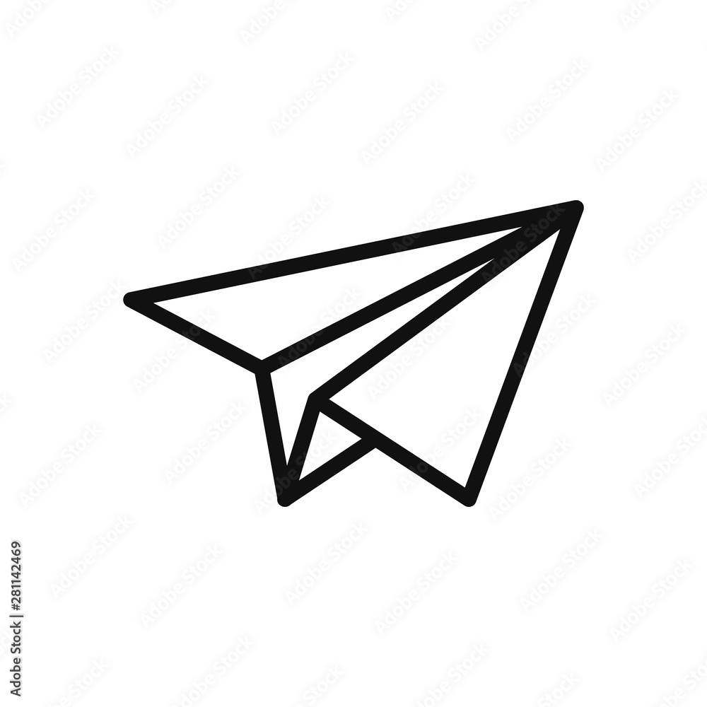 Poster paper plane icon vector. simple paper plane sign in modern design style for web site and mobile app.