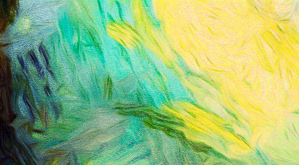 Obraz premium Abstract texture background. Digital painting in Vincent Van Gogh style artwork. Hand drawn artistic pattern. Modern art. Good for printed pictures, postcards, posters or wallpapers and textile print.