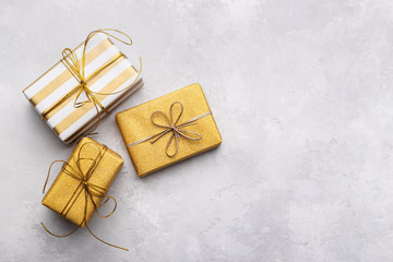 Golden gift boxes