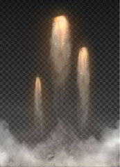 Space rocket Smoke isolated on transparent background