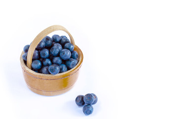 wild berries blueberries in woodware
