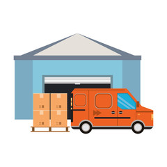 shipping logistic delivery cargo cartoon