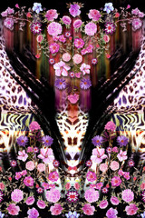 texture of print fabric stripes leopard for background,fabric 