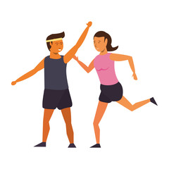 fitness sport exercise lifestyle cartoon