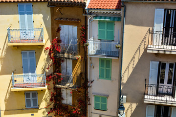 The city of Cannes in France. Beautiful streets and buildings of the old town in the Provence region