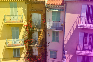 The city of Cannes in France. Beautiful streets and buildings of the old town in the Provence region