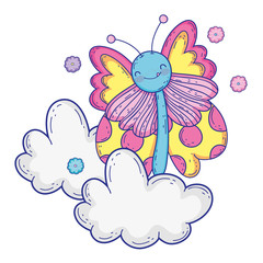 Isolated Butterfly draw cartoon design vector illustration