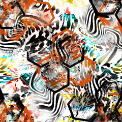 Fototapeta na wymiar cool abstract animal seamless background tile