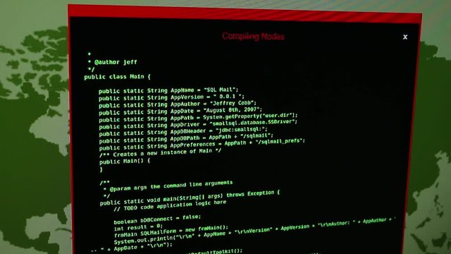 Moving Computer Codes on a monitor 