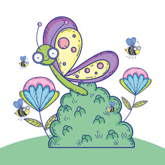 Isolated Butterfly draw cartoon design vector illustration