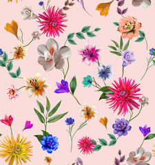 Flowers are full of romance,the leaves and flowers art design