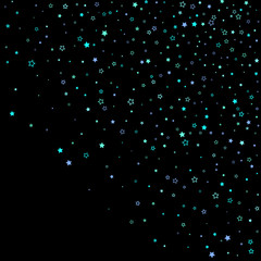 Fototapeta premium Blue, cyan, turquoise glitter stars, confetti.