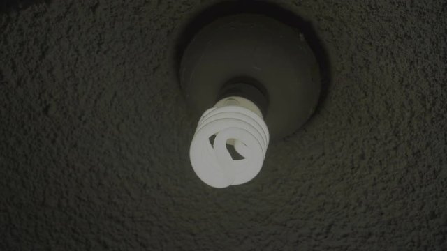 Zoom back of a fluorescent lightbulb