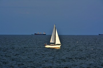 a sailboat at sea