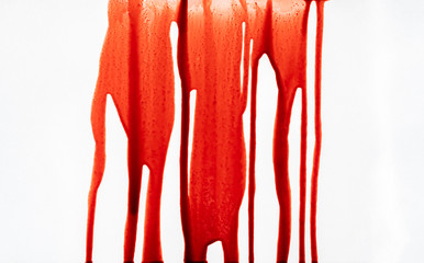 Streaks of blood on a white background.