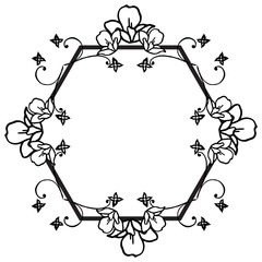 Fototapeta premium Sketch leaves and floral frame, for greeting card and invitation card. Vector