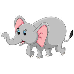 Elephant funny cartoon vector illustration