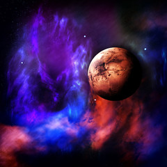 Obraz na płótnie Canvas planet mars in space environment