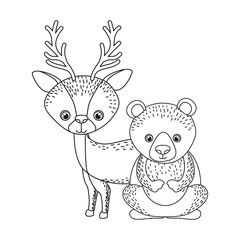 silhouette of animals with garland of background