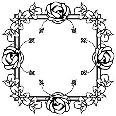 Decorative of ornamental frame and element of card design, various shape pattern flower. Vector