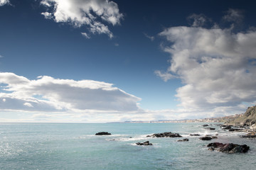 coastline of benalmadena landscape image