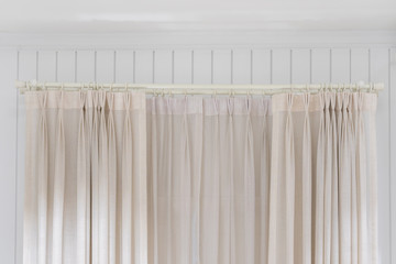 Beautiful curtains with ring-top rail, Curtain interior decoration in living room