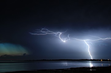 Fototapeta na wymiar Lightning in Tampa Bay Florida