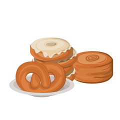 set of bakery donuts fresh and delicious