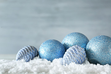 Beautiful Christmas decor on snow