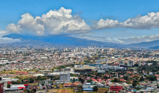 Aerial view of San Jose, Costa Rica from Escazu