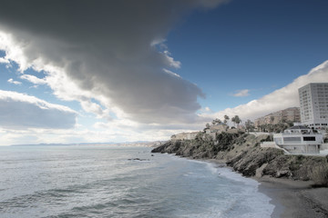coastline of benalmadena landscape image