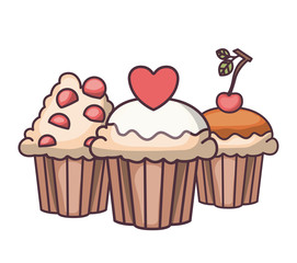 delicious and fresh cake with cherry