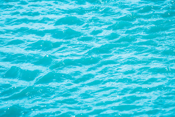 Fototapeta na wymiar Abstract bokeh from light in the blue water wave