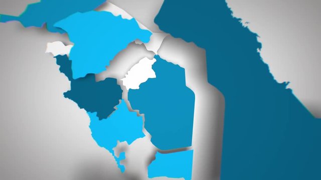 Motion Graphics Animated Map of Saudi Arabia Forming - White