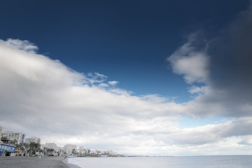 coastline of benalmadena landscape image