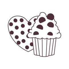 silhouette of delicious bakery cakes and cookies