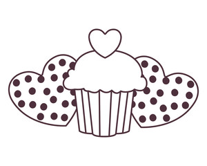 silhouette of delicious bakery cakes and cookies