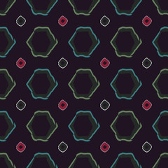 Abstract seamless pattern illustration of rectangles and hexagons