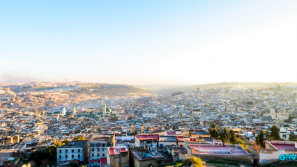 View of Medina in fes morocco, photo as background